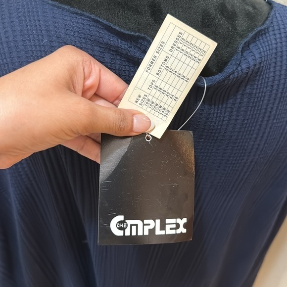 Navy Blue 2X The Complex long sleeve sweater - Picture 5 of 6